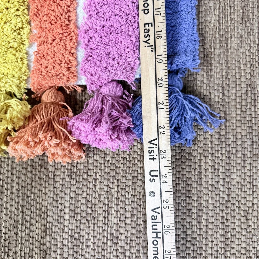 Rainbow Wall Hanging Tuft Tassel Tapestry Boho Nursery Decor Colorful Fiber Art‎